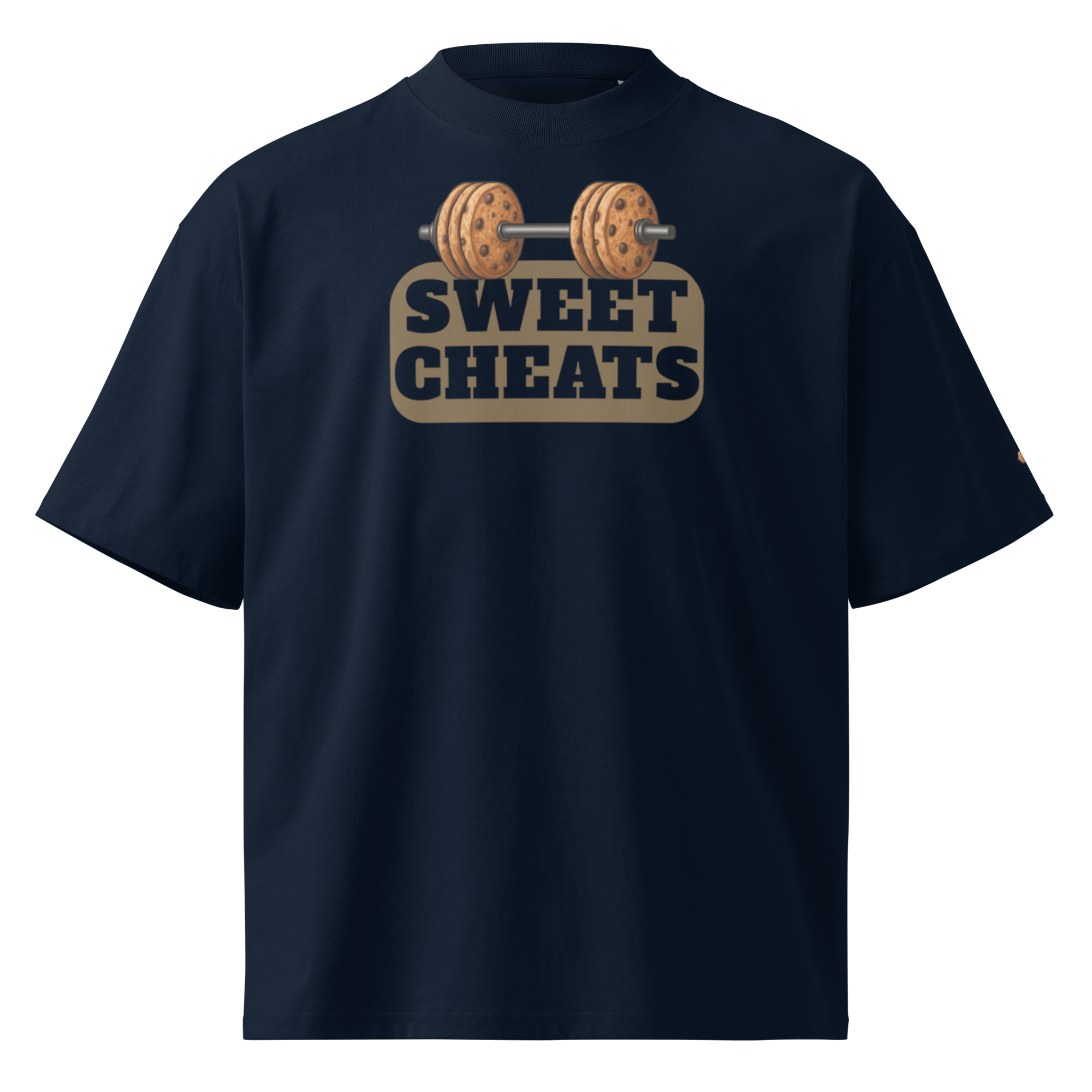 Unisex Sweet Cheats organic oversized high neck t-shirt