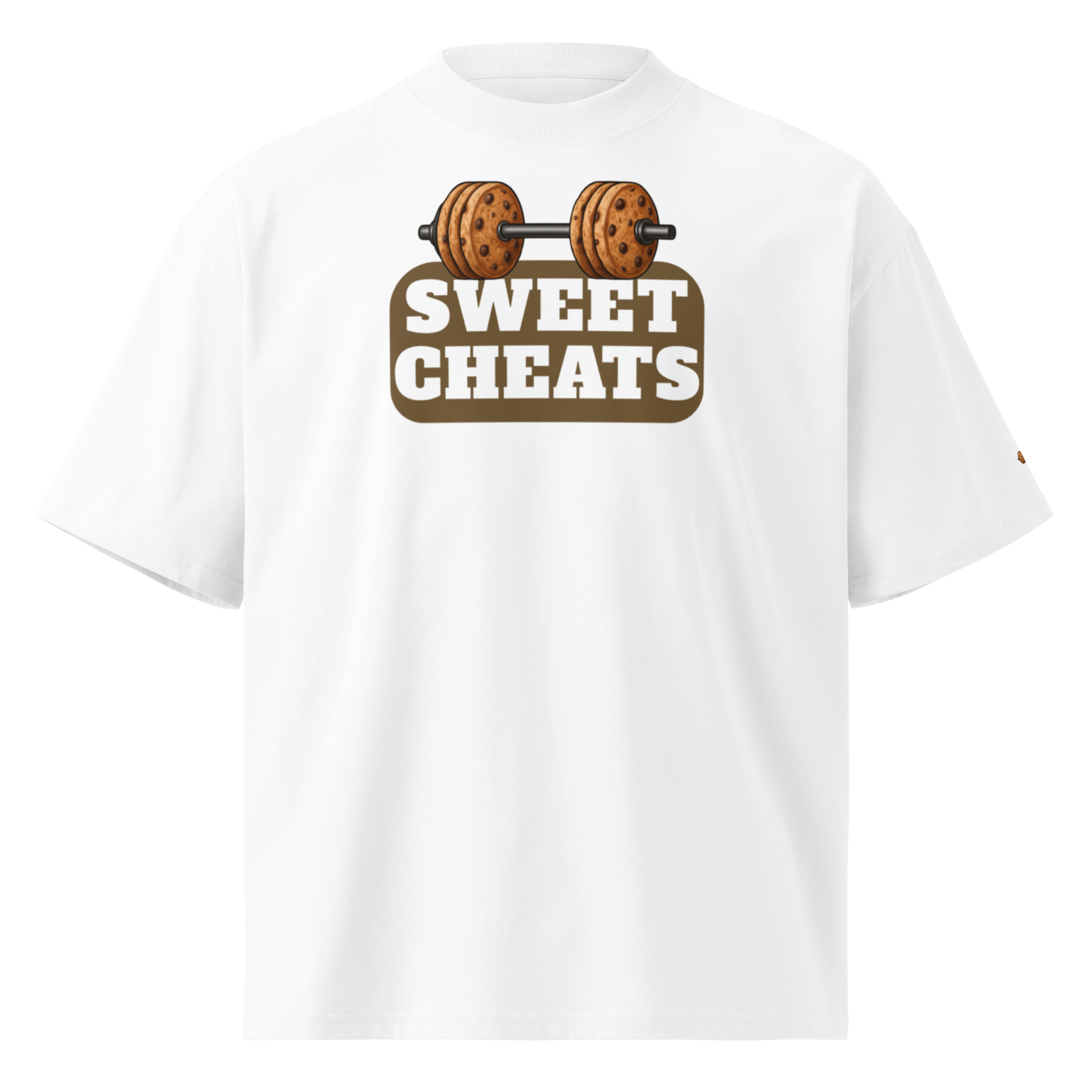 Unisex Sweet Cheats organic oversized high neck t-shirt